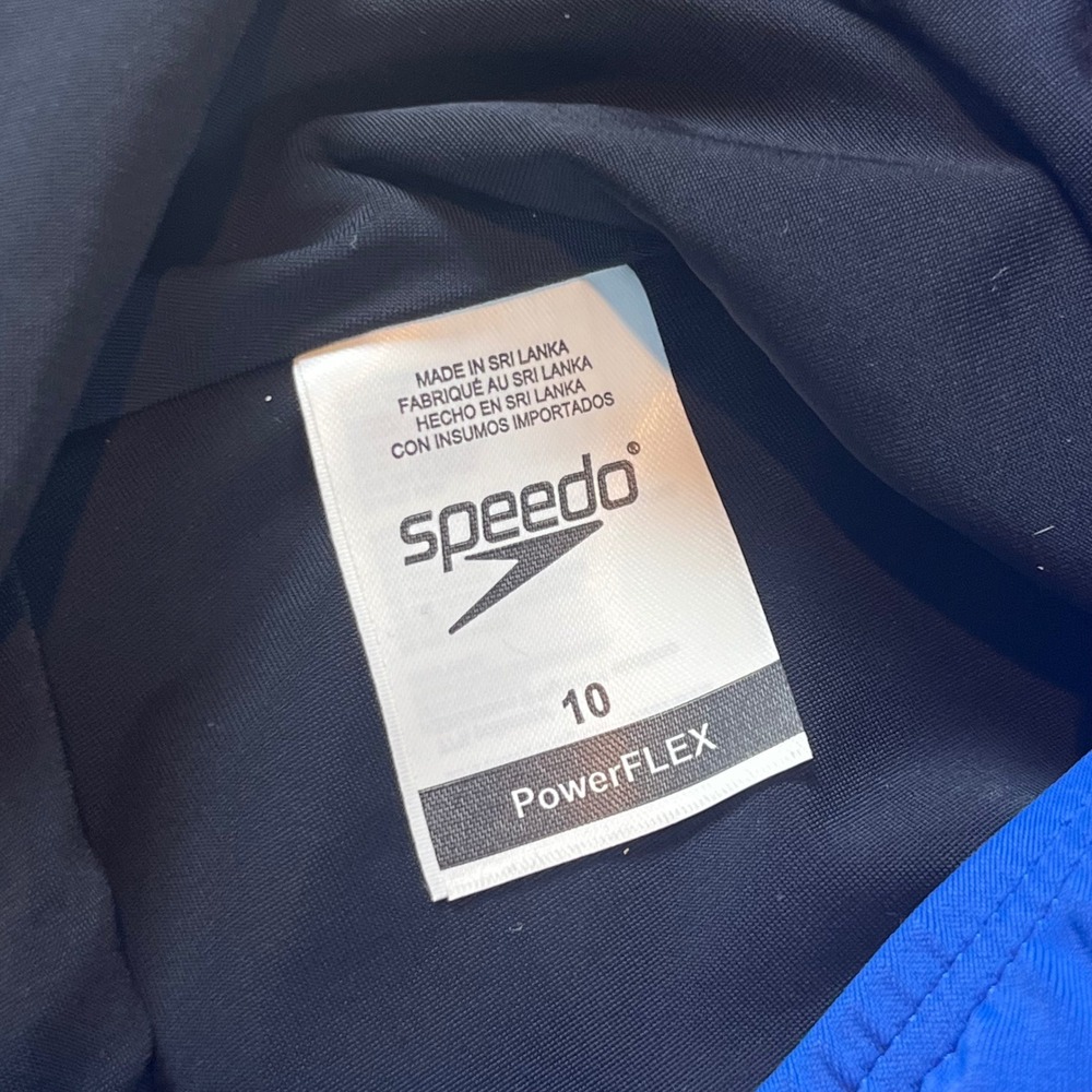 Speedo PowerFLEX Womens One Piece Swimsuit Blue UPF 50+ Racerback Size 10 NEW - Picture 6 of 6